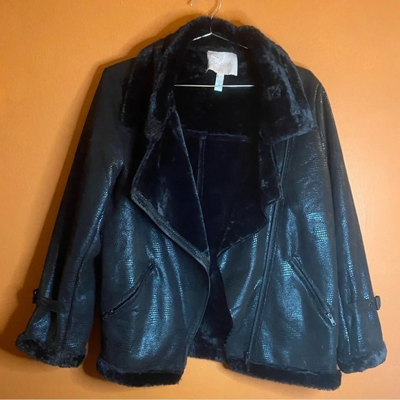 NWOT Hutch Rhys Sherpa Moto Jacket - Picture 8 of 8